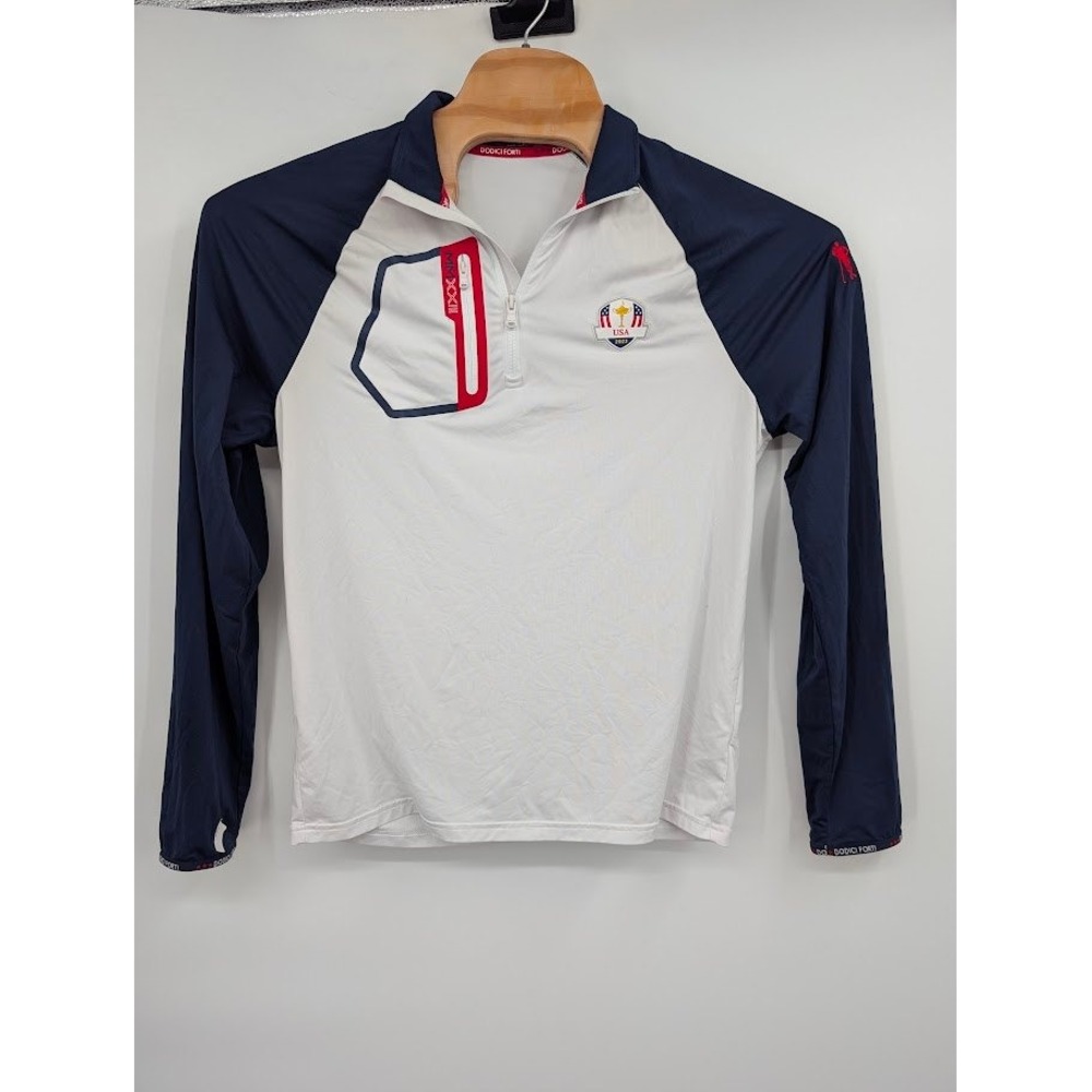 RLX Ralph Lauren Team USA 2023 Ryder Cup 1/4 zip pullover white long sleeve M